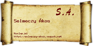 Selmeczy Ákos névjegykártya